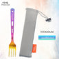 TiTo TiTanium Spork Spoon Tableware Combination Outdoor Camping Titanium Alloy Fork Collection Travel Knife Practical 3Pcs Set