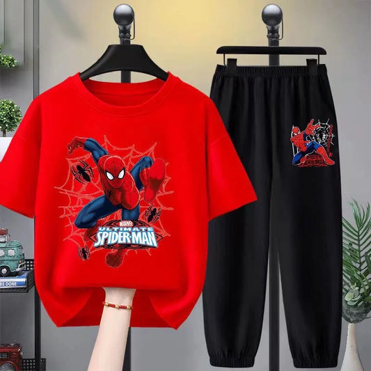 Autumn Boys Clothes long sleeve& trousers 2 Pieces Set Teenage Girls & Boys Printed Spider-Man lronman Tracksuit Fashion Casual