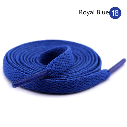 1Pair 8mm Flat Shoelaces Unisex Polyester Black White Shoe Laces Sneakers Canvas Laces Classic Soft Kids Shoestrings 80-120cm