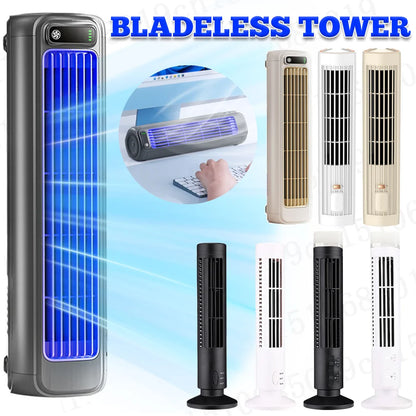 Portable Tower Fan 3 Speeds Cooling Fan Rechargeable Standing Fan Wall Mount Fan for Bedroom Living Room Office