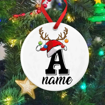 Personalized Christmas Ornament Custom Name Photo Prop Pendant Xmas Party Photography Accessories Ornament Xmas Keepsake Gift