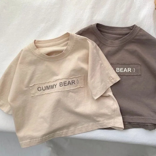 Fashion letters Cute Baby Long Sleeved T-shirt Children Clothes Tops Boy's Sweatshirt Kids O-neck Pullover Blouse 1-9T