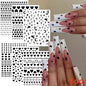 8Pcs Red Heart Nail Stickers 3D Bronzing Silver Gold Heart Shape Star & Moon Metal Totem Nail Slider Self-Adhesive DIY Nail Art*