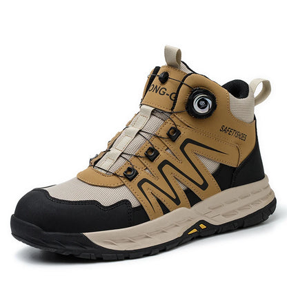 2024 Rotating Button Men Work Boots Indestructible Shoes Men Sport Shoes Protective Boots Anti-smash Anti-puncture Safety Shoes