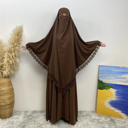 Hijab Dress Kimono Islamic Abayas For Women 2 Sets Muslim Women's clothing Kimono Islamic Scarf Dress Dubai Ramdan Khimar Kaftan