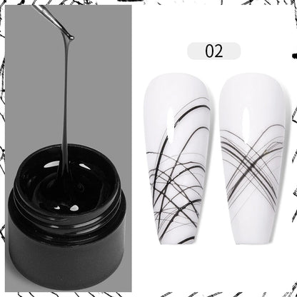 BOZLIN 5ML Color Solid Nail Gel Colorful Painting Nail Art Varnish Semi Permanent Solid Polish UV Nail Gel Top Coat Manicure