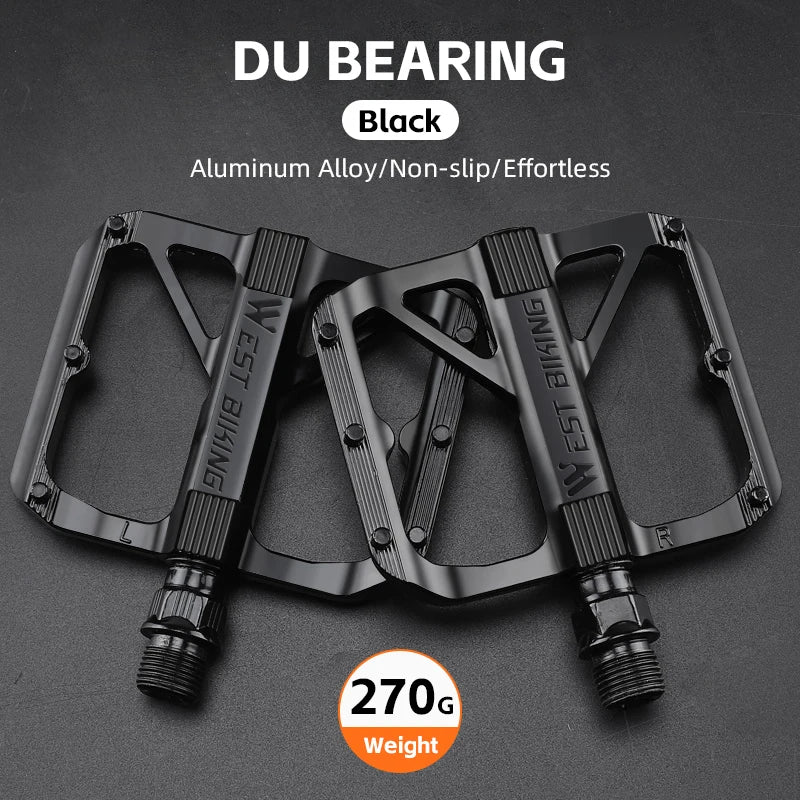 WEST BIKING MTB Cycling Pedals Sealed Bearing Ultralight Aluminum Alloy Footboard Anti-Slip Bicycle Platform Pedals Bike Parts