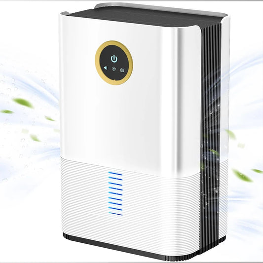 Portable Air Dehumidifier, Quiet Moisture Absorber with Auto/Manual Drainage for Home, Bedroom, Office, Kitchen - EU/US Plug