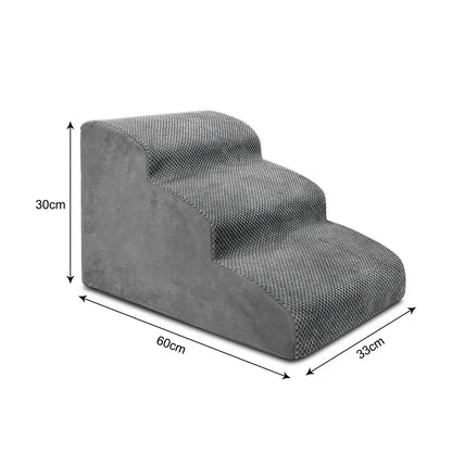 Removable Dog Stairs 3 Steps Ramp Couch Puppy Old Dog Non-Slip Removable Ladder High Couch and Bed Pet Supplies
