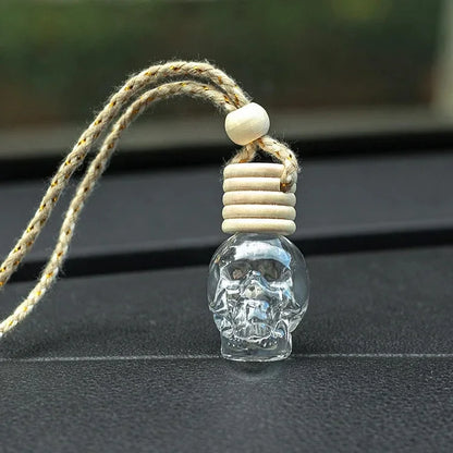 Car Air Freshener Diffuser Perfume Aromatherapy Essential Oil Bottle Car Pendant Perfume Skull Empty Bottle Aromatherapy Bottle