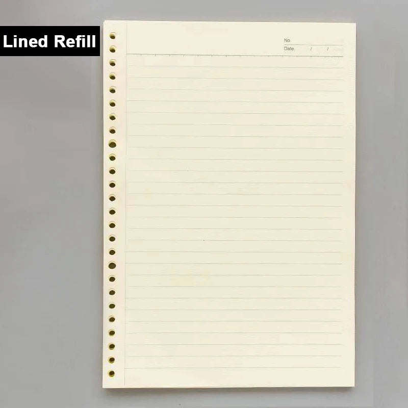 A5/B5/A4 Binder Notebooks Loose Leaf Replaceable Inner Refill with Divider Metal Ring Journal for Student Office School Supplies