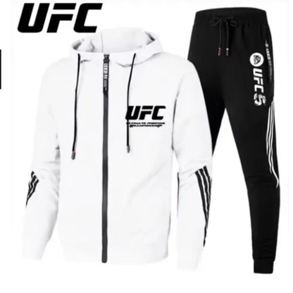 UFC Zipper Hoodie Set Comfortable Breathable Simple Casual Sports Two-Piece SetThin style