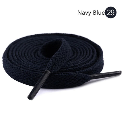 1Pair 8mm Flat Shoelaces Unisex Polyester Black White Shoe Laces Sneakers Canvas Laces Classic Soft Kids Shoestrings 80-120cm