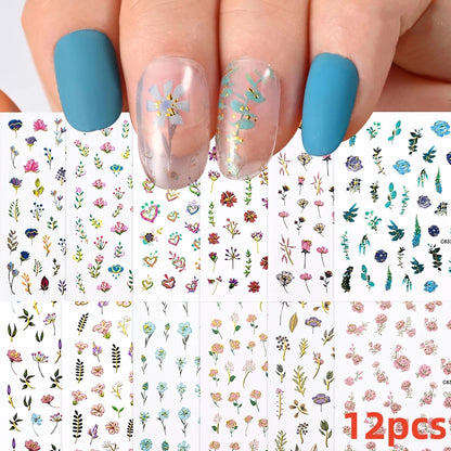 8Pcs Red Heart Nail Stickers 3D Bronzing Silver Gold Heart Shape Star & Moon Metal Totem Nail Slider Self-Adhesive DIY Nail Art*