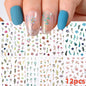 8Pcs Red Heart Nail Stickers 3D Bronzing Silver Gold Heart Shape Star & Moon Metal Totem Nail Slider Self-Adhesive DIY Nail Art*