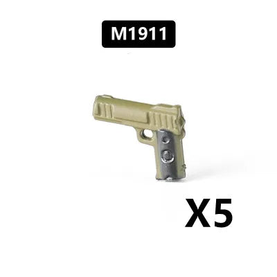 WW2 German Weapon Building Block 98K Two-color Gun US M1911 Soviet RPG Military Soldier Figure Accessories Rifle Pistol Toy C349