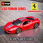 Bburago 1:64 Ferrari 488 Pista Replica Car Model Scale F40 F50 458 296 GTB Enzo Diecast Traffic Miniature Art Figure Kid Boy Toy