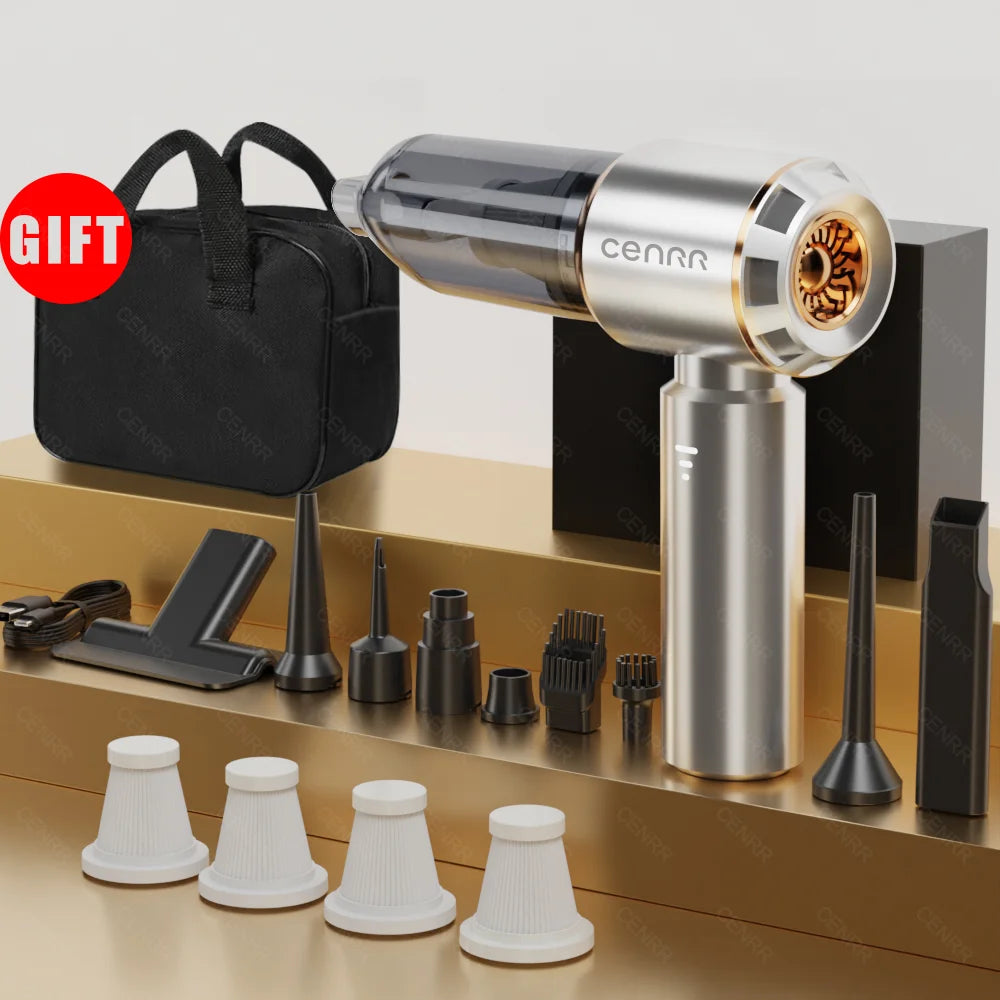 CENRR Mini Car Vacuum Cleaner 360000PA Cordless Powerful Wireless Car Cleaner HandHeld Portable Vacuum Cleaner Cleaning Machine