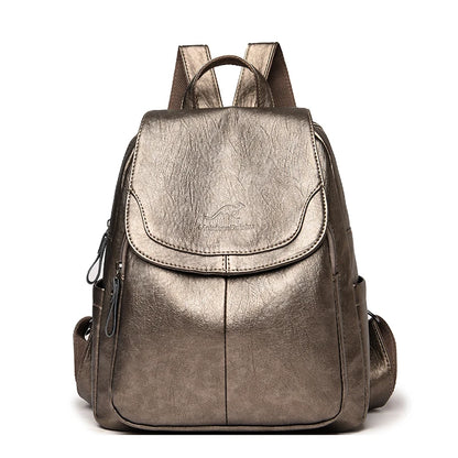 Luxury Women Genuine Leather Backpack Fashion Designer Female Soft Cow Leather School Bag Large Capacity Travel Bags Mochila Sac