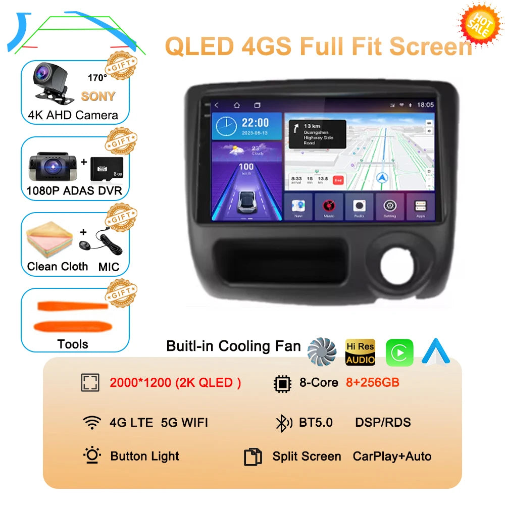 Android 14 For Toyota Vitz Yaris Echo 1999-2005 Carplay Auto Car Radio Multimedia Video Player Navigation GPS No 2Din 2 Din DVD