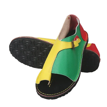 Multicolored Sandals Female Shoe Strappy Heels Large Size Slip-on Loafers Summer Women's Girls Big Comfort Closed Elastic Band
