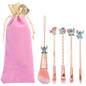 5pcs/lot Lilo and Stitch Cartoon Figure Makeup Brush Anime Cute Stitch Dolls Model for Women Girl Makeup Brush