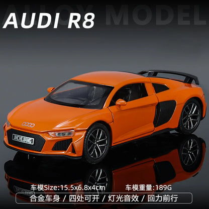 1:32 Audi R8 Supercar Alloy Model Car Toy Diecasts Metal Casting Sound and Light Car Toys For Children Vehicle