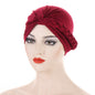 New Women Gold Silver Turban Hats Chemo Bandana Hijab Pleated Indian Cap Turbante Hat Ladies Hair Loss Headscarf Muslim Headwear