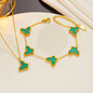 1/2/3Pcs 18K Gold Plated Stainless Steel Butterfly Bracelet for Women, Elegant Butterfly Hand Decor Necklace Bracelet Jewelry