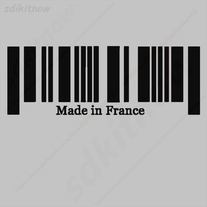 9x25cm 1pc New Made in France Flag Bar Code Car Funny Stickers PVC Decal Styling For Peugeot Citroen Renault Bugatti DS Dacia