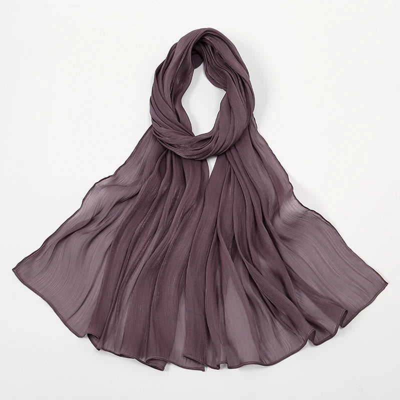 New Premium Silk Crinkle Hijab Scarf Women Shawls Plain Muslim Women Hijabs Breathab Islam Women Turban Pleated Scarf Ramadan