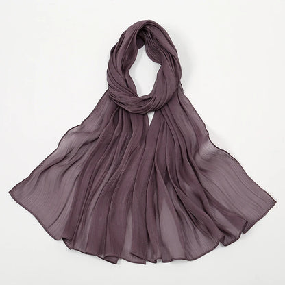 New Premium Silk Crinkle Hijab Scarf Women Shawls Plain Muslim Women Hijabs Breathab Islam Women Turban Pleated Scarf Ramadan
