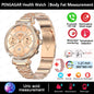 2024 New Women Medical Grade Smart Watch Blood Glucose Uric Acid Blood Lipid Menstrual Health Tester BT Talking smartwatch Women