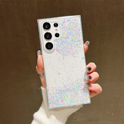 Glitter Colorful Star Case for Samsung Galaxy S24 Ultra S23 S22 Plus S21 S20 FE A34 A54 A14 A52 A73 A53 A33 Transparent Cover
