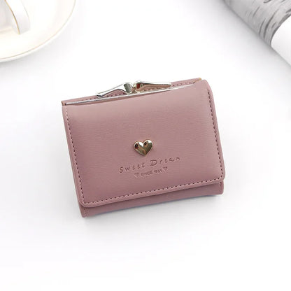 New Fashion Purse Female Short Version of Students Fresh Folding Mini Metal Wallet Cute Purse Lady Coin Purse for Female Lovely