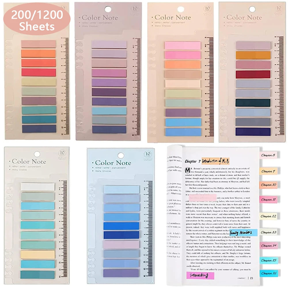 200/1200Sheets Writable Sticky Tabs Book Tabs Page Markers Translucent Sticky Note Tabs Post It Stick Tabs Annotation Tabs Index