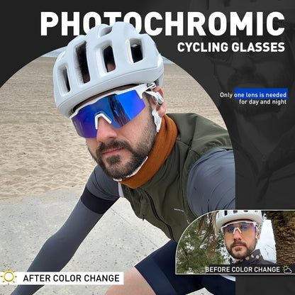 KAPVOE Woman Photochromic Sunglasses UV400 Bike Bicycle Glasses Men's Sports Cycling Eyewear Outdoor MTB Glasses Bike Goggles