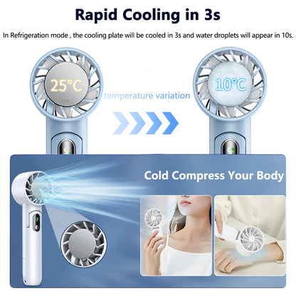 Portable Handheld Turbo Fan Folding Mini Portable Hand Fan USB Rechargeable 4000mAh Battery Electric Cooling Fan Mini Fan Cooler