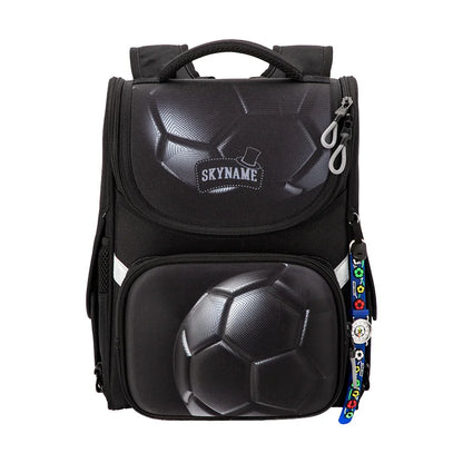 New 1-2 Grade Orthopedic Backpack for Boys Cartoon 3D Football School Bag Children's Backpack Primary School Waterproof Bookbags