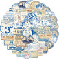 50PCS Travel Ticket Sticker Retro Style Handbook Material Phone Case Laptop Luggage Decorative Stickers