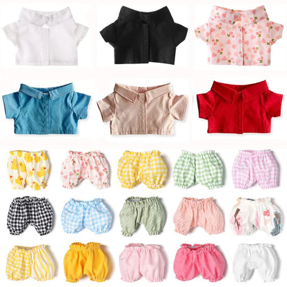 1PC Doll Shirt Pants For 20 cm Doll Clothes Black White Cute Mini Doll Clothes Dress Up Game Toys Doll Accessories Kids Gift