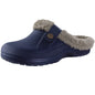Comwarm Winter Fuzzy Colgs Slippers For Men Outdoor Waterproof Plush Lined Garden Shoes Comfort Non-slip Fur Fluffy House Slides