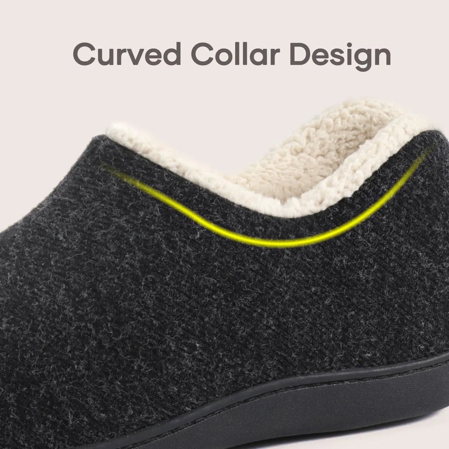 Pallene Women Curly Cotton Shoes Closed Back Home Slippers Memory Foam Soft Bottom Slides Winter Outdoor Walk Casual Slippers