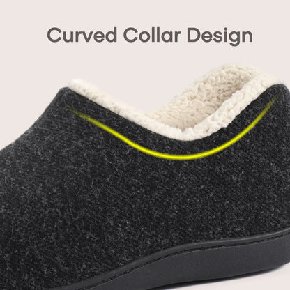 Pallene Women Curly Cotton Shoes Closed Back Home Slippers Memory Foam Soft Bottom Slides Winter Outdoor Walk Casual Slippers