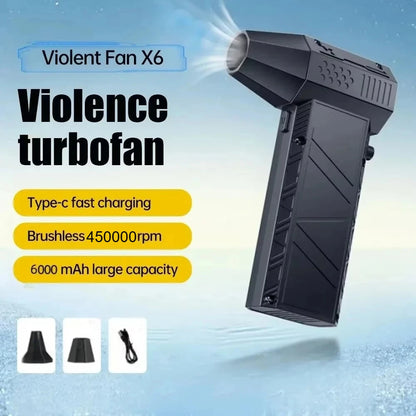 450000RPM X6 Air Blower Powerful dust Vacuum Cleaner Fast Charging Strong Wind Brushless Violent Fan for car/computer cleaning