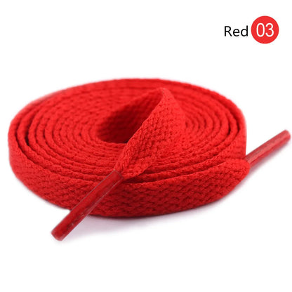 1Pair 8mm Flat Shoelaces Unisex Polyester Black White Shoe Laces Sneakers Canvas Laces Classic Soft Kids Shoestrings 80-120cm