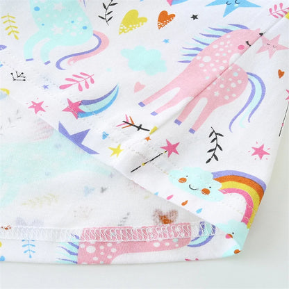 2-7T Jumping Meters Rainbow Short Sleeve Baby Princess Dresses Summer Girls Party Dress  Children Clothing Toddler Dresses