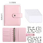 A7 PU Leather Notebook Binder Budget Plan Organizer Binder Cover 6 Binder Pockets And 12 Pcs Expense Budget Sheets Sticker