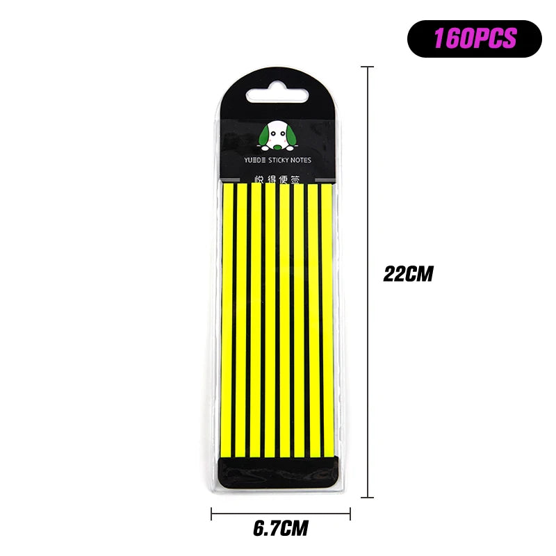 100/160/PCS Reading Aid Highlight Sticker Transparent Fluorescent Index Tabs Flags Sticky Note Stationery School Office Supplies