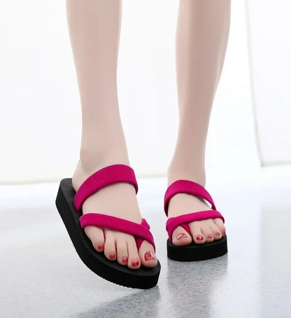 Summer Women's Slippers Fashion Platform Wedge Sandals Outdoor Leisure Flip Flops Travel Beach Slippers High Heel Women Slides